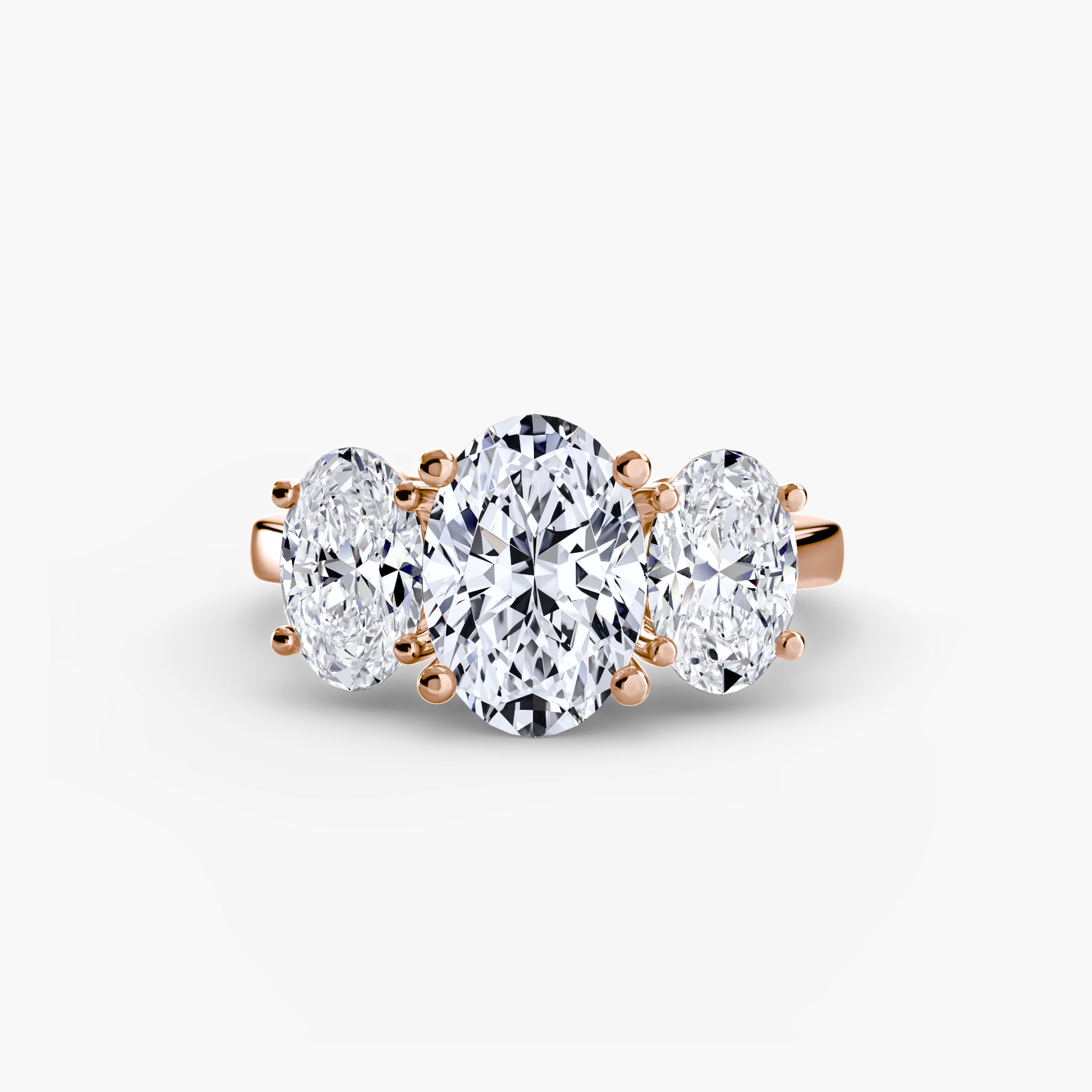 Anello trilogy per diamante ovale — montatura