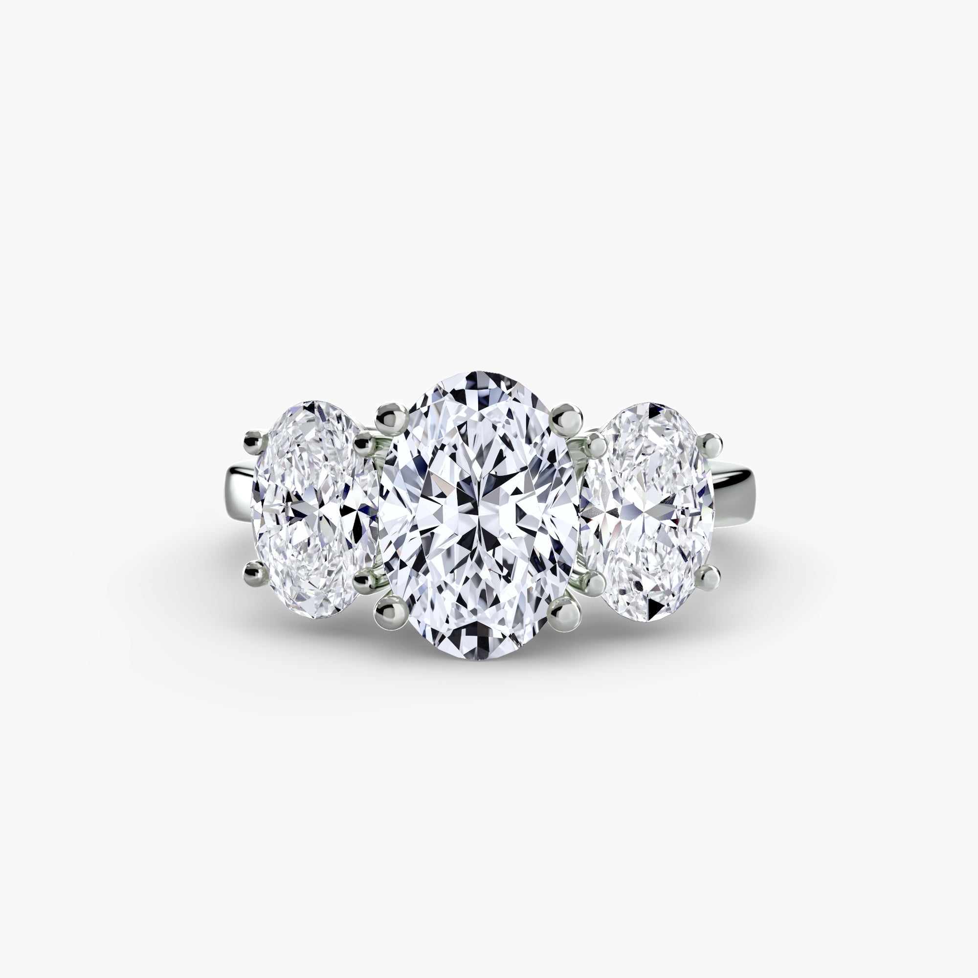 Anello trilogy per diamante ovale — montatura