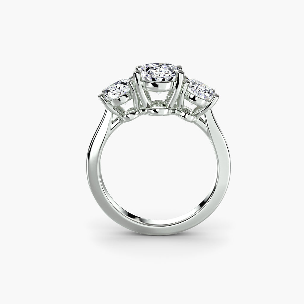 Anello trilogy per diamante ovale — montatura