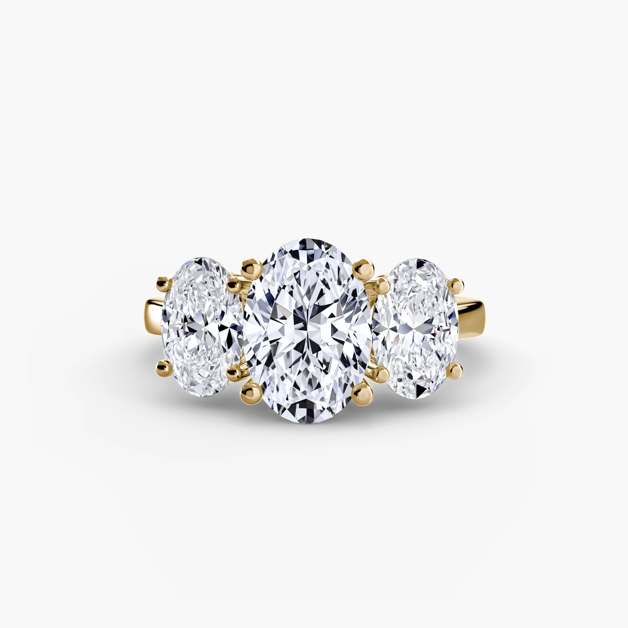 Anello trilogy per diamante ovale — montatura