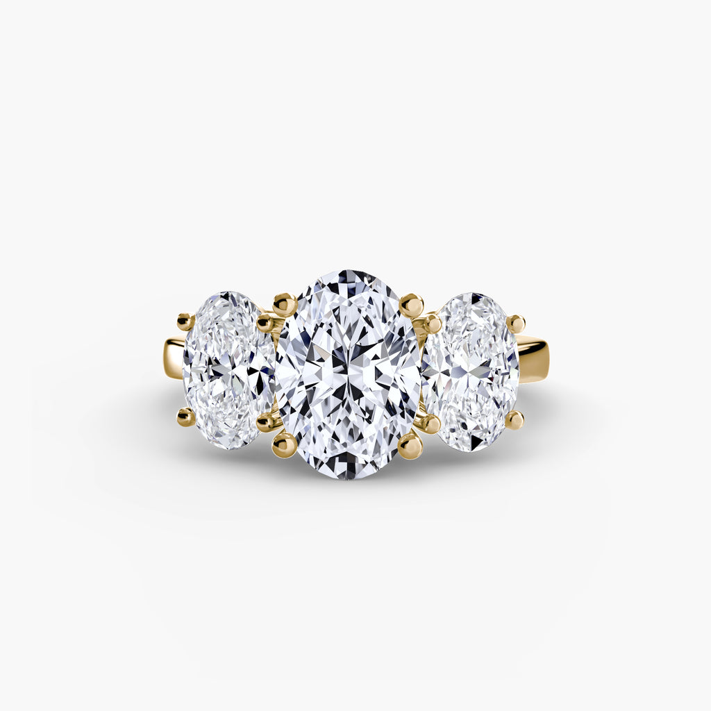 Anello trilogy per diamante ovale — montatura