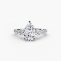 Anello trilogy con pavé sottile — montatura, 2,3 mm