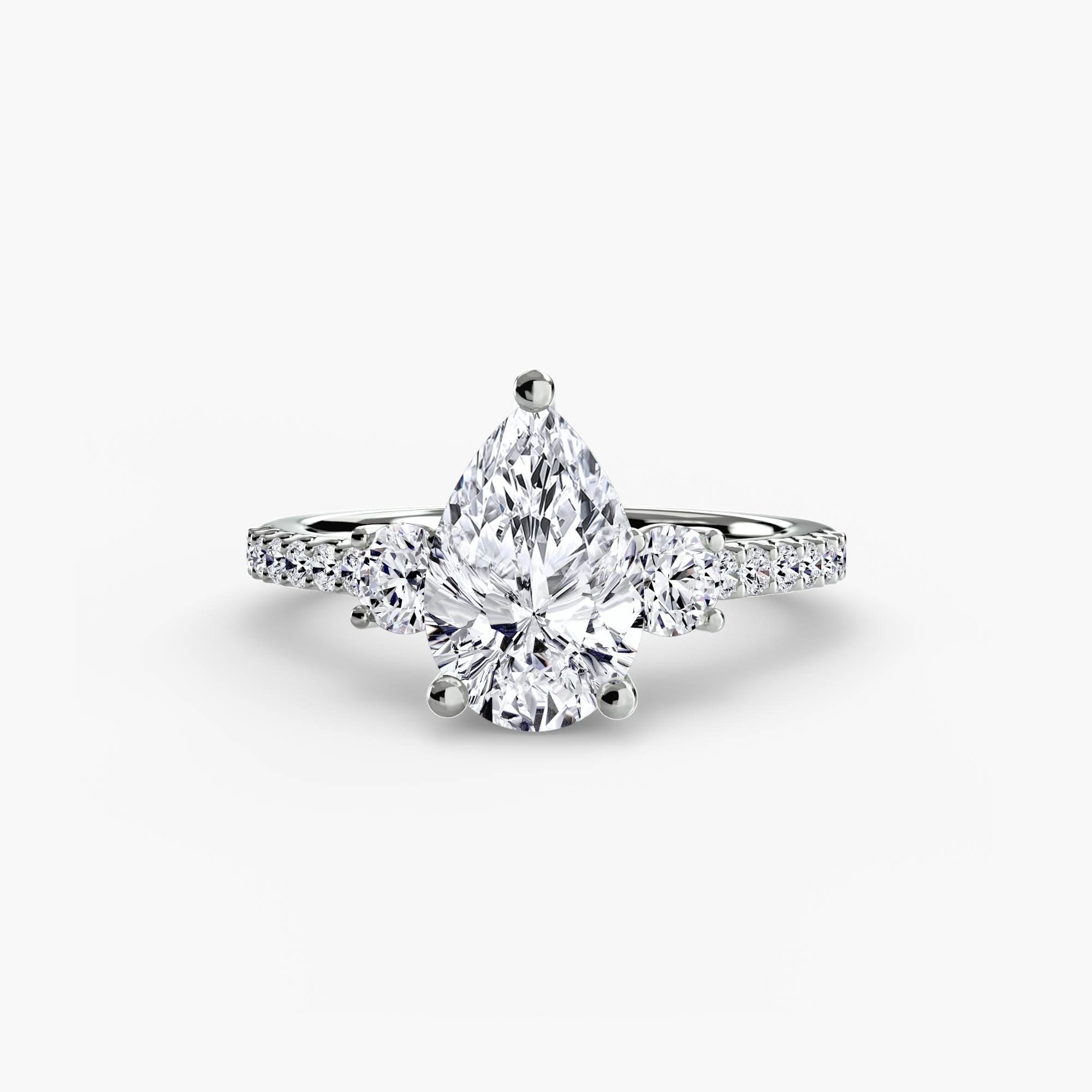 Anello trilogy con pavé sottile — montatura, 2,3 mm
