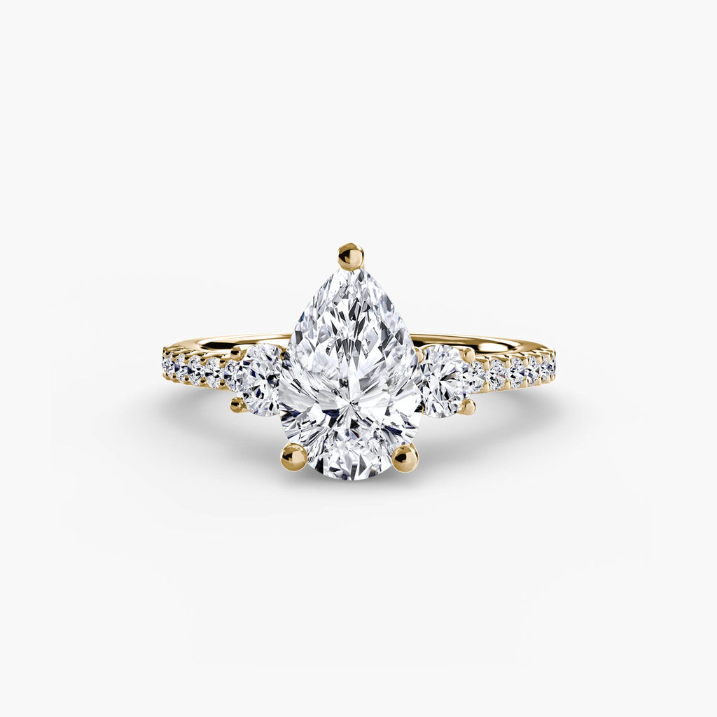 Anello trilogy con pavé sottile — montatura, 2,3 mm