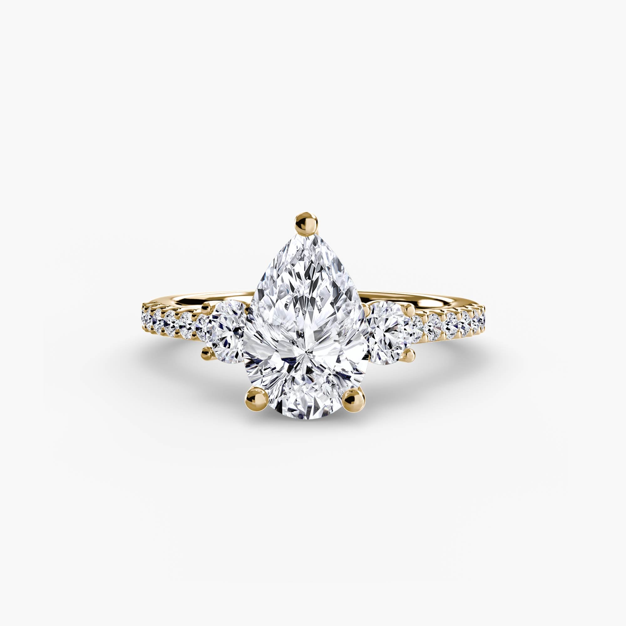 Anello trilogy con pavé sottile — montatura, 2,3 mm