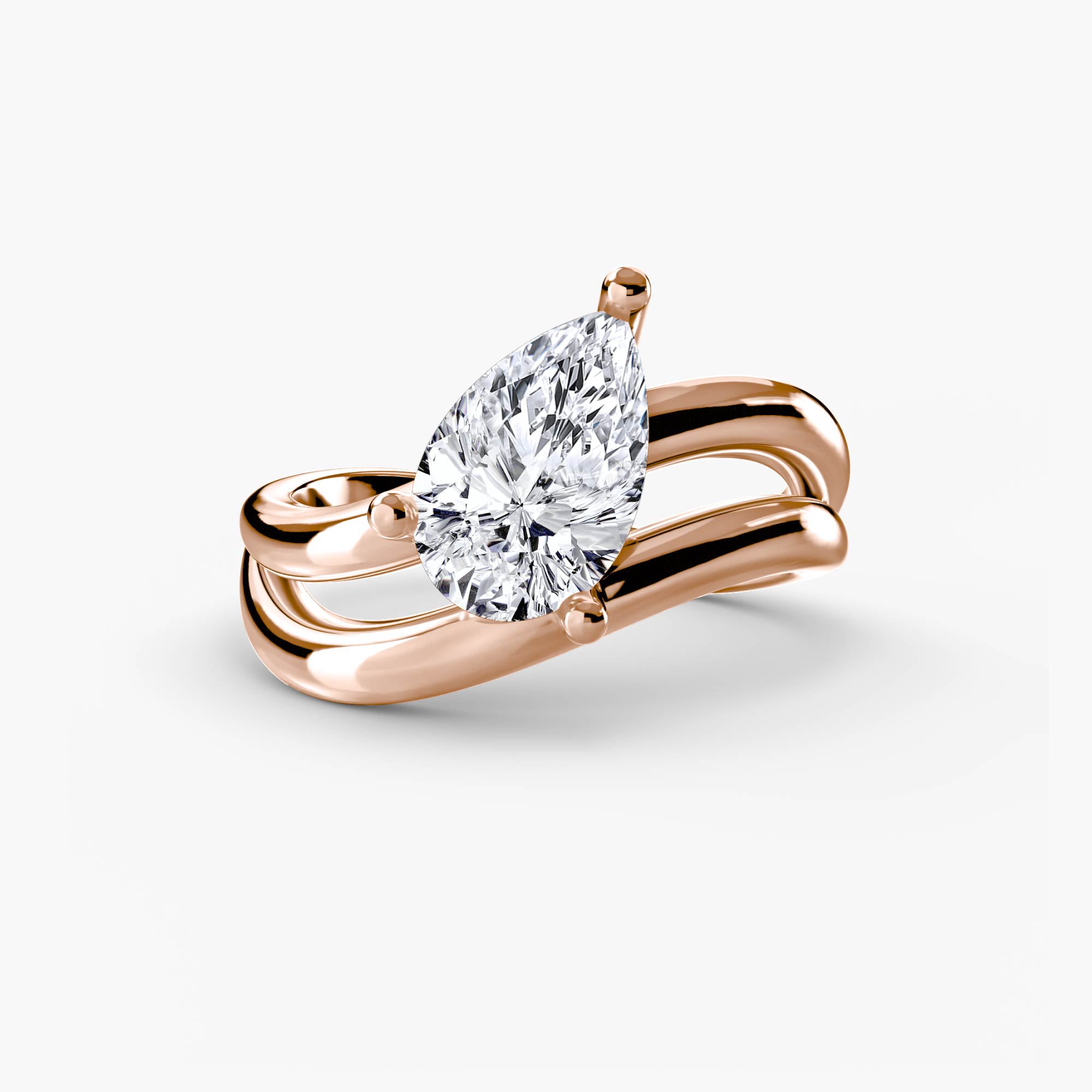 Anello Onda con pavé — montatura, gambo 2,3 mm