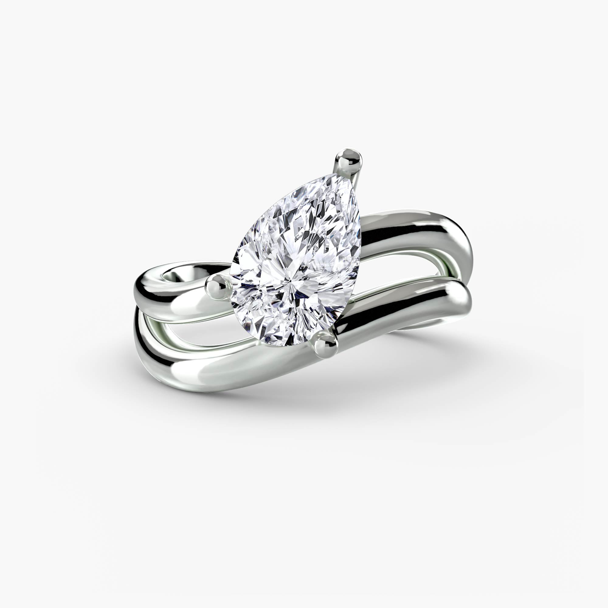Anello Onda con pavé — montatura, gambo 2,3 mm