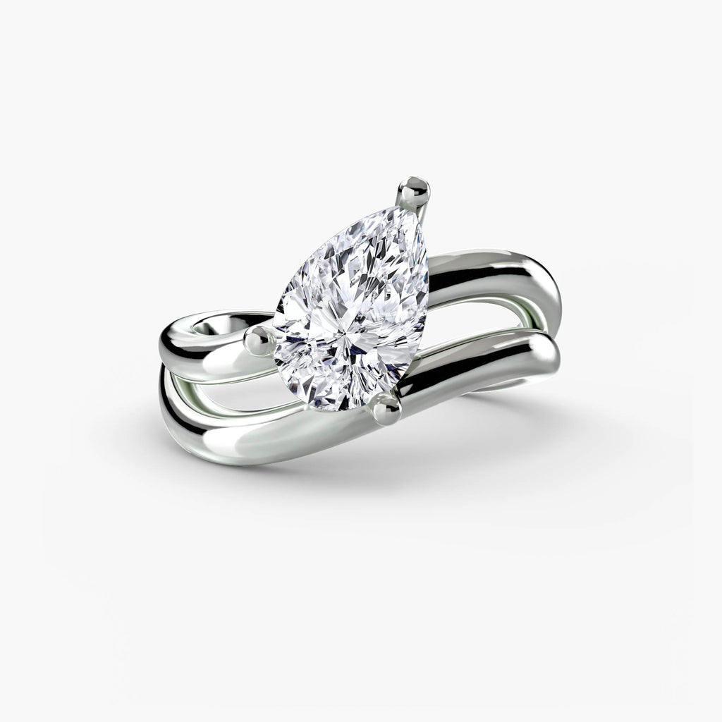Anello Onda con pavé — montatura, gambo 2,3 mm