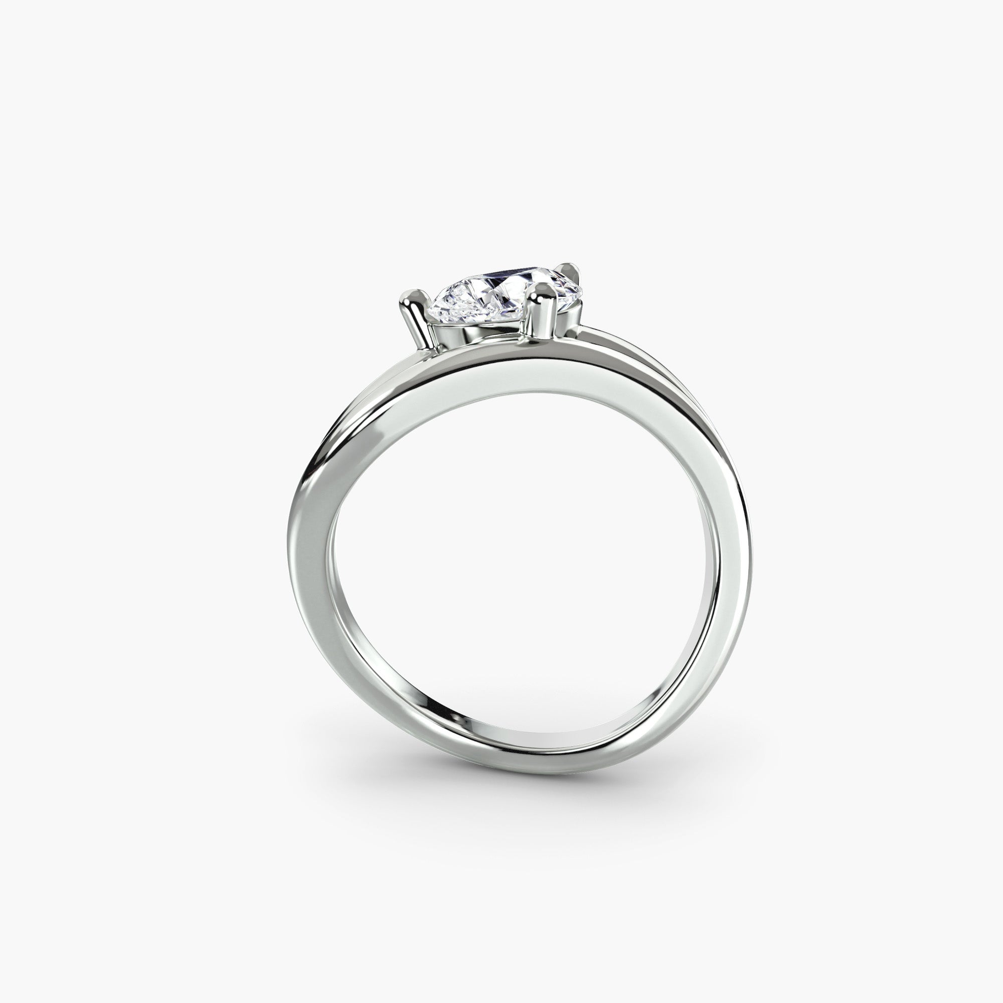 Anello Onda con pavé — montatura, gambo 2,3 mm