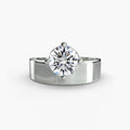 Anello solitario a fascia larga — montatura, 4,2 mm