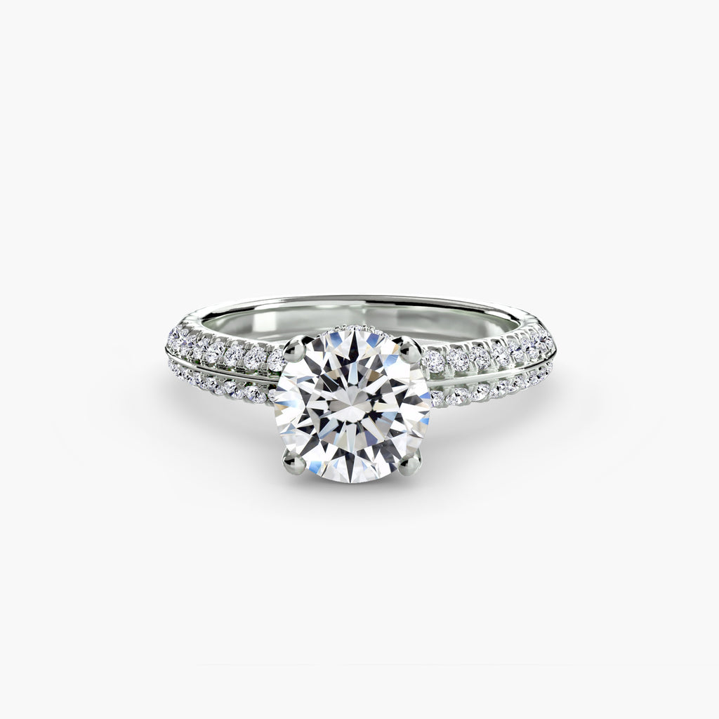 Anello solitario con pavé — montatura, gambo 2,6 mm