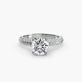 Anello solitario con pavé — montatura, gambo 2,6 mm