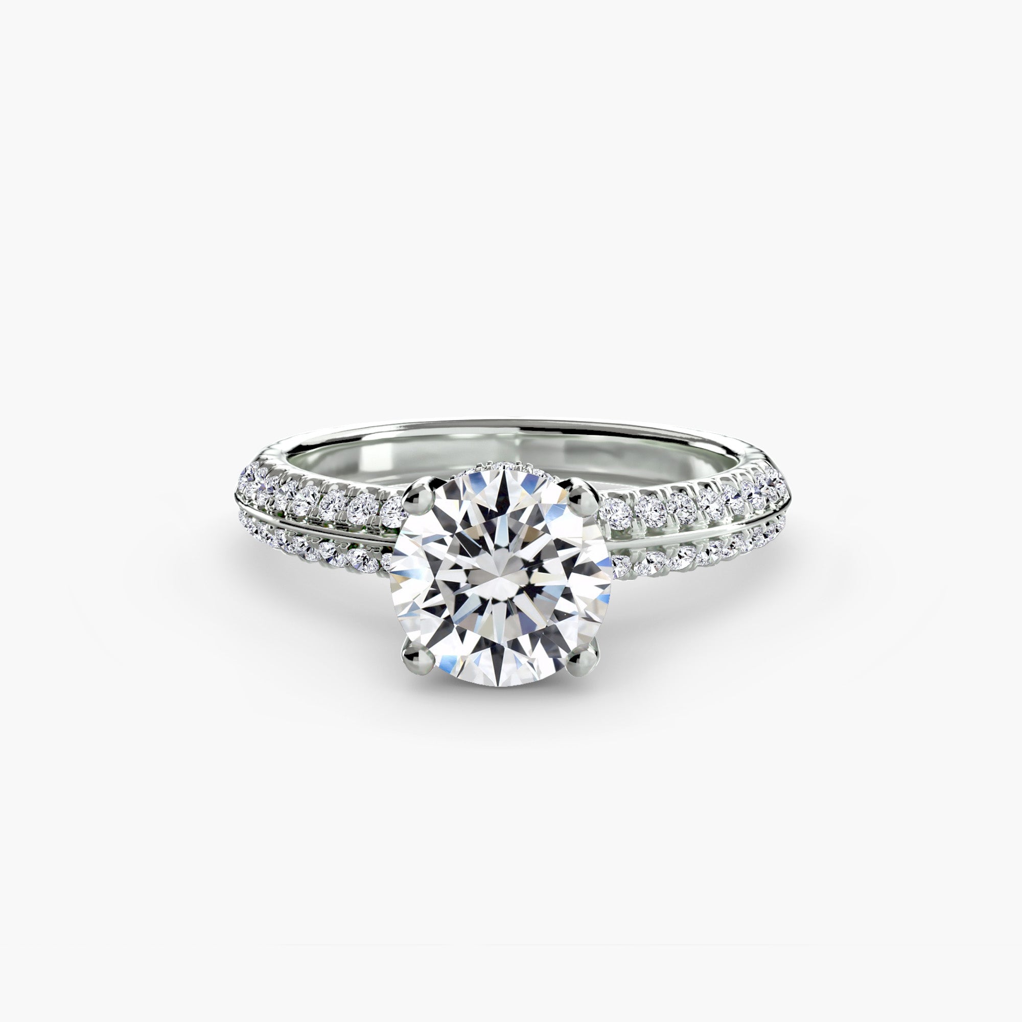 Anello solitario con pavé — montatura, gambo 2,6 mm