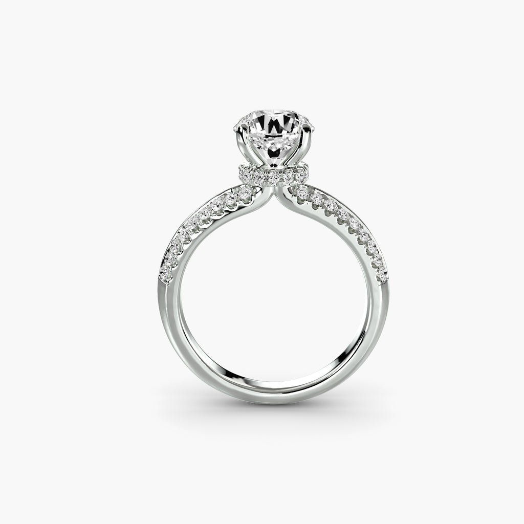 Anello solitario con pavé — montatura, gambo 2,6 mm