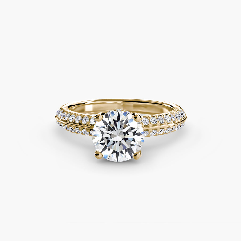 Anello solitario con pavé — montatura, gambo 2,6 mm