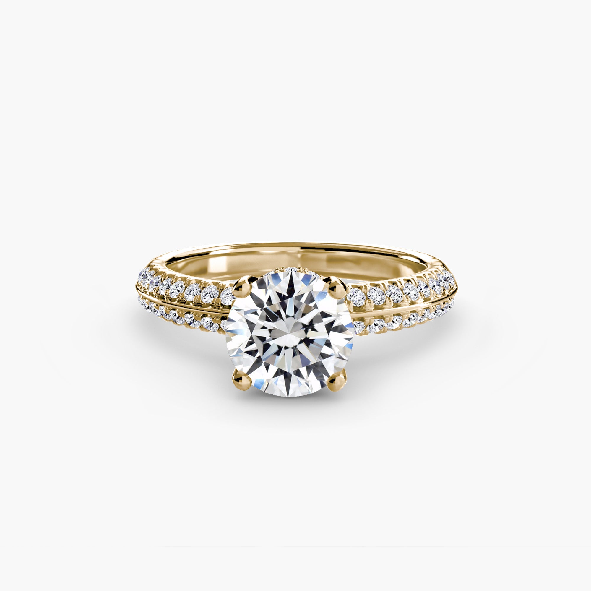 Anello solitario con pavé — montatura, gambo 2,6 mm