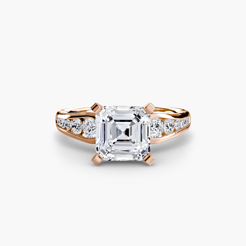 Anello solitario con pavé — montatura, gambo 2,3 mm