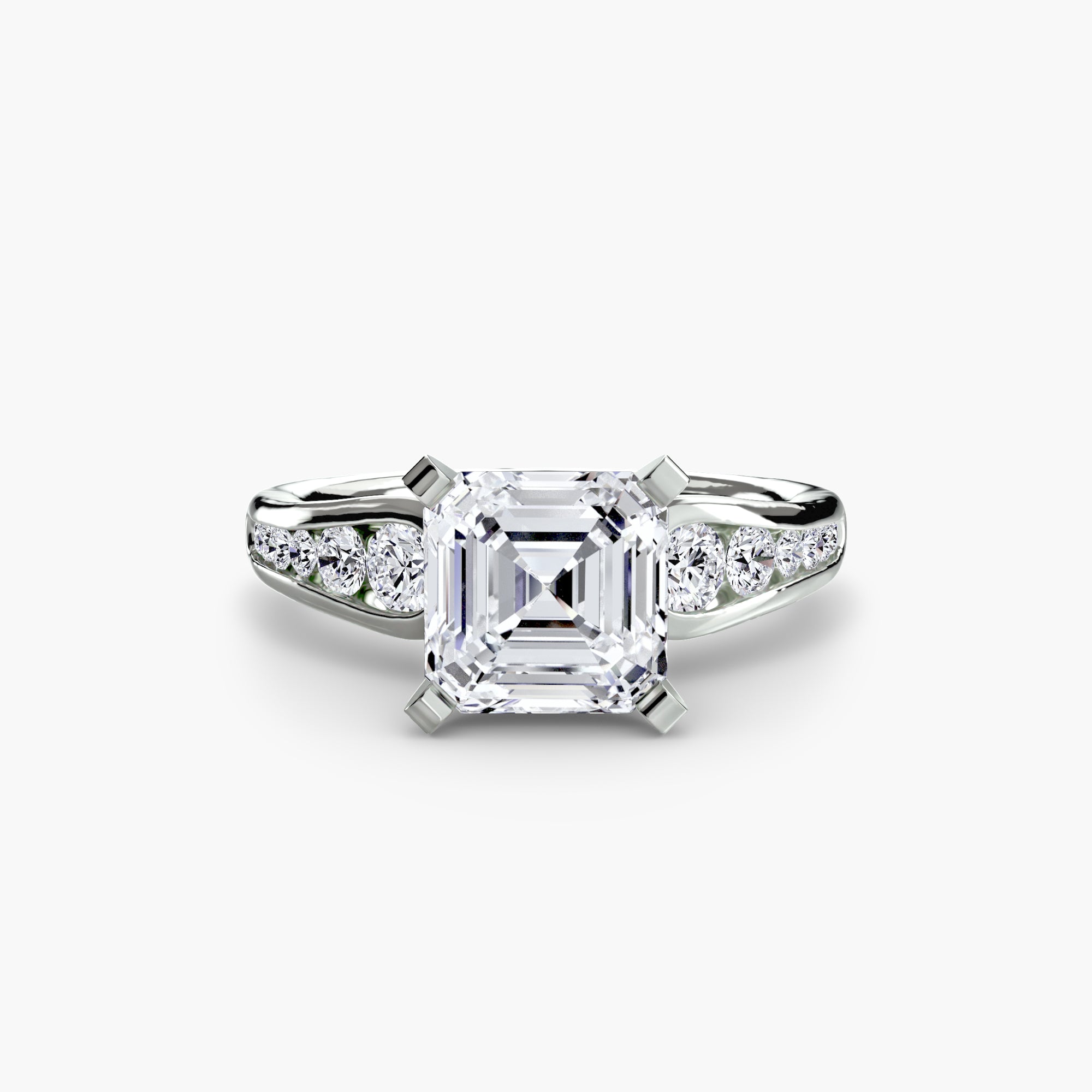 Anello solitario con pavé — montatura, gambo 2,3 mm
