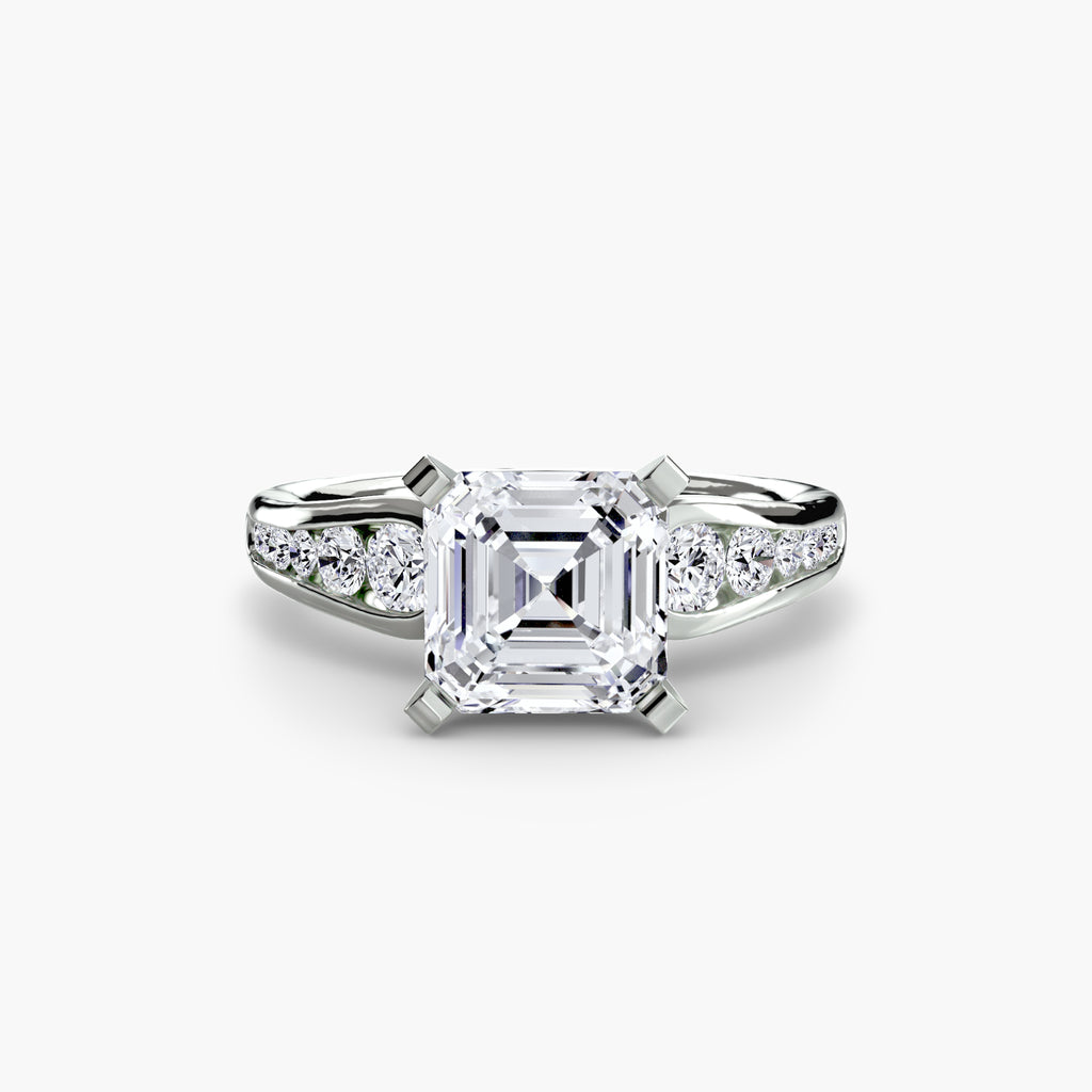 Anello solitario con pavé — montatura, gambo 2,3 mm