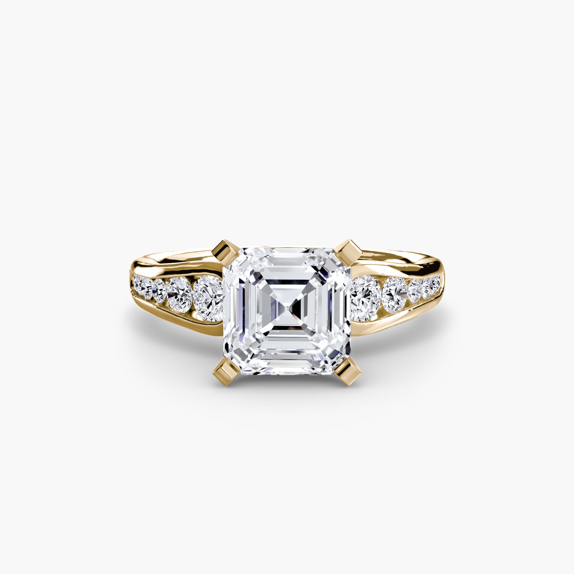Anello solitario con pavé — montatura, gambo 2,3 mm