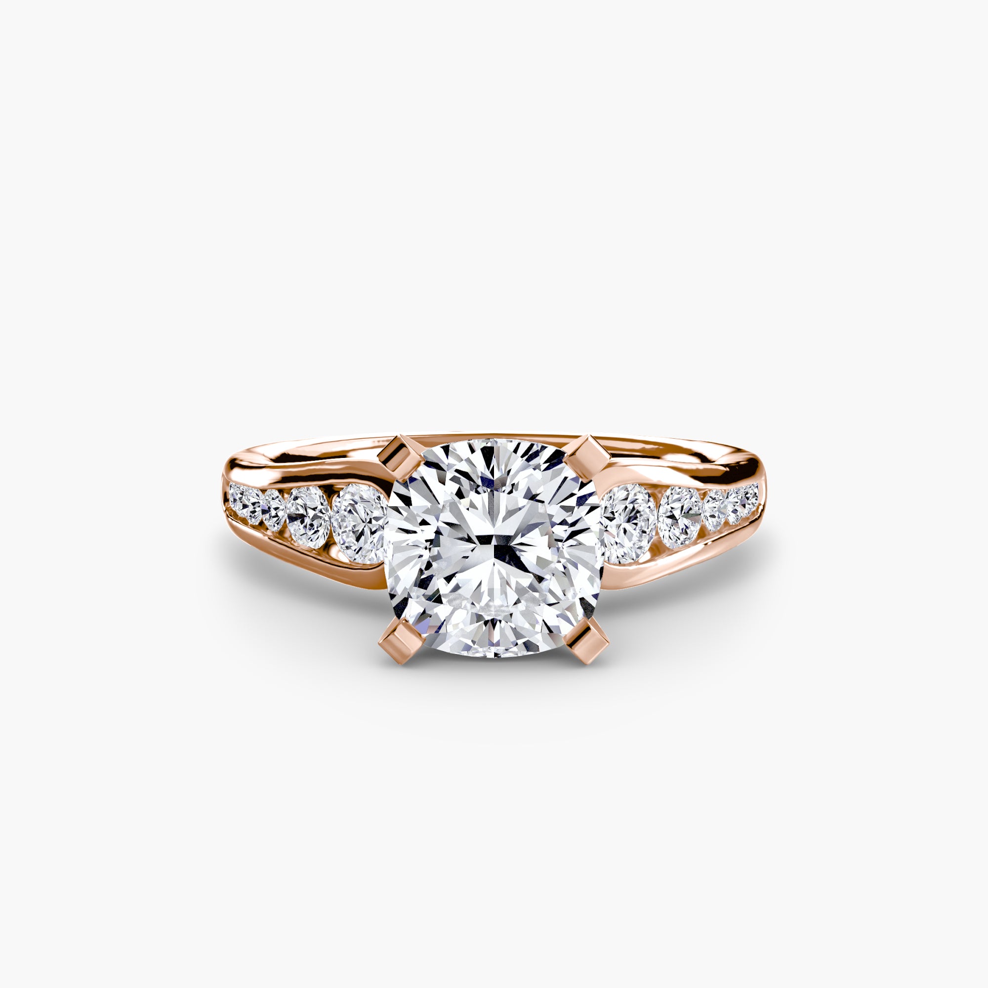 Anello solitario con pavé — montatura, gambo 2,3 mm