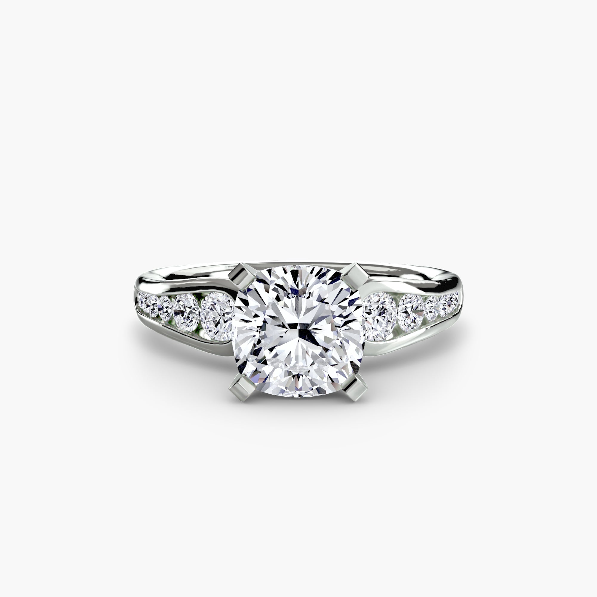 Anello solitario con pavé — montatura, gambo 2,3 mm