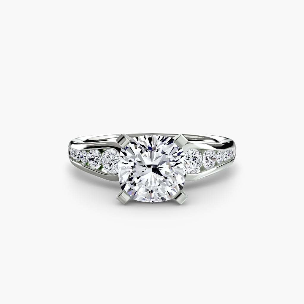 Anello solitario con pavé — montatura, gambo 2,3 mm