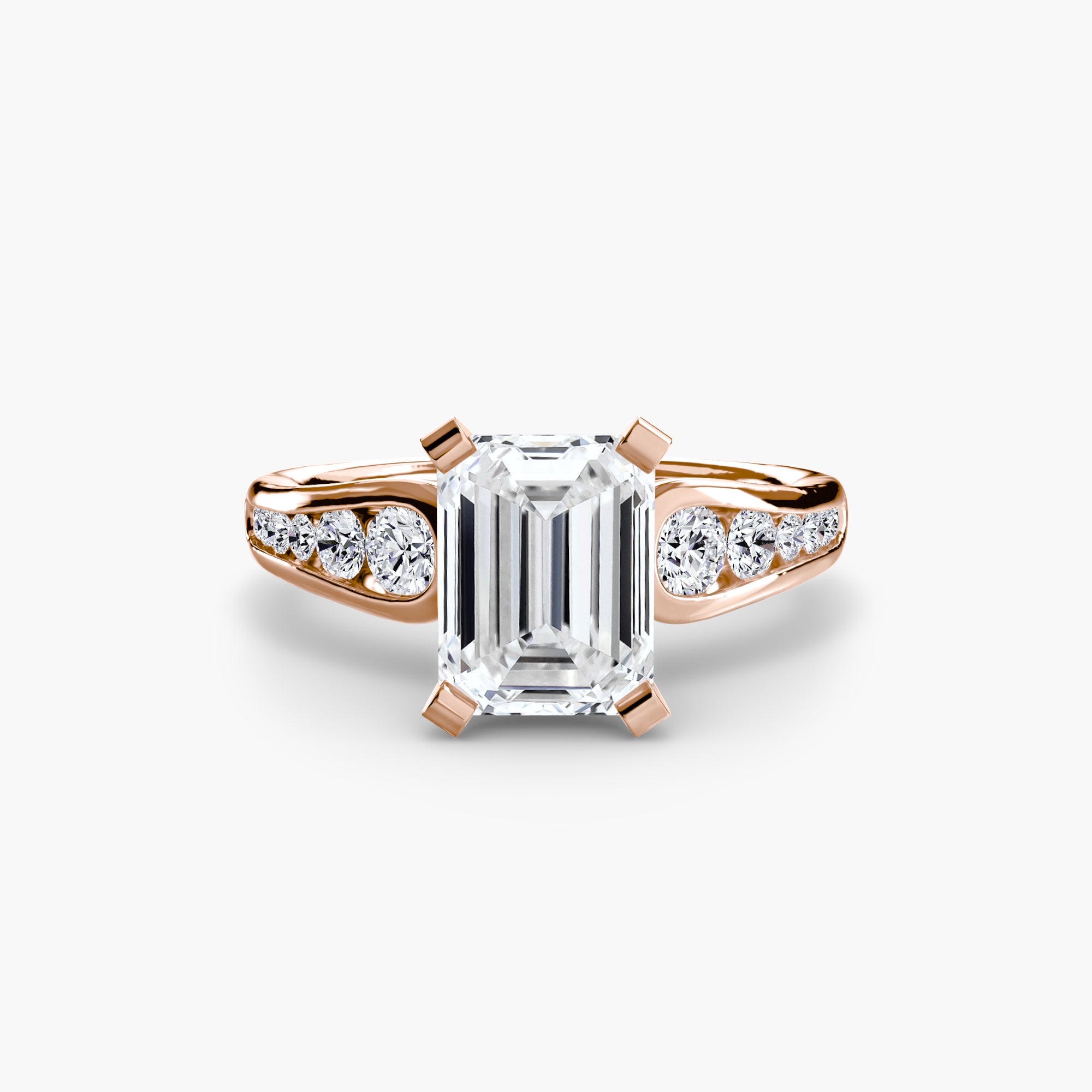 Anello solitario con pavé — montatura, gambo 2,3 mm
