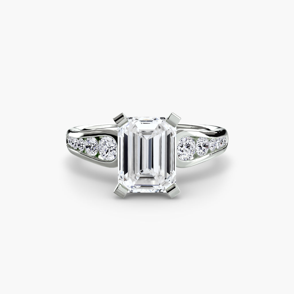 Anello solitario con pavé — montatura, gambo 2,3 mm