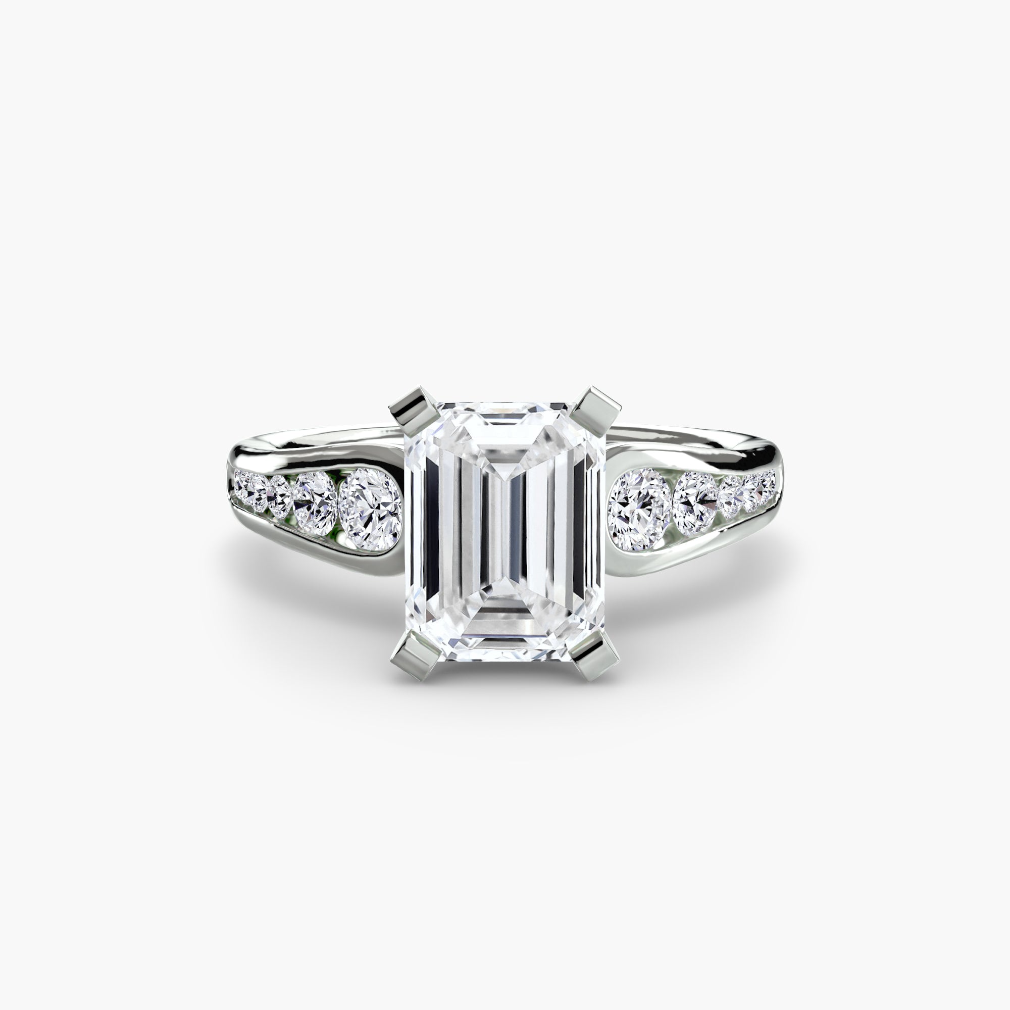 Anello solitario con pavé — montatura, gambo 2,3 mm