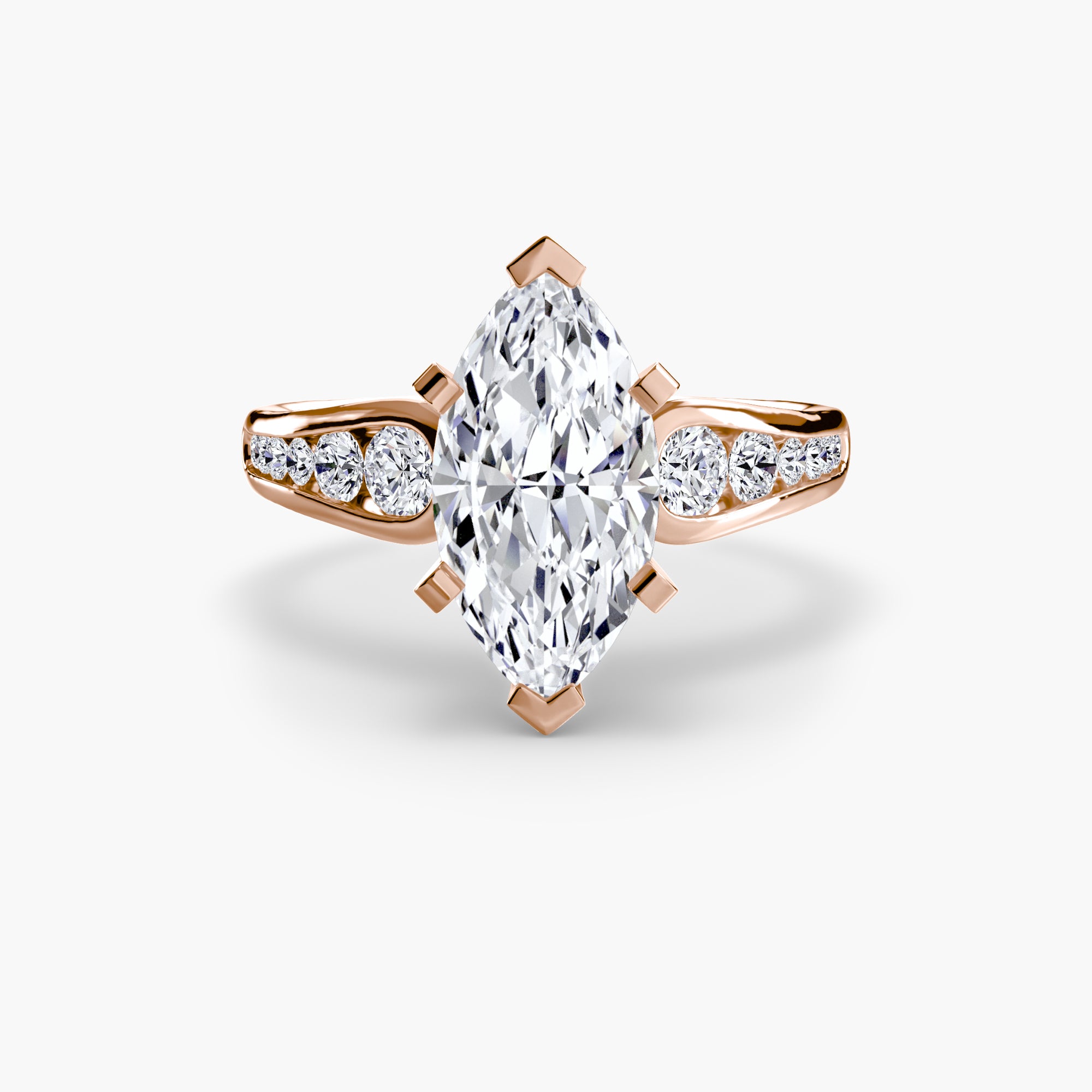 Anello solitario con pavé — montatura, gambo 2,3 mm
