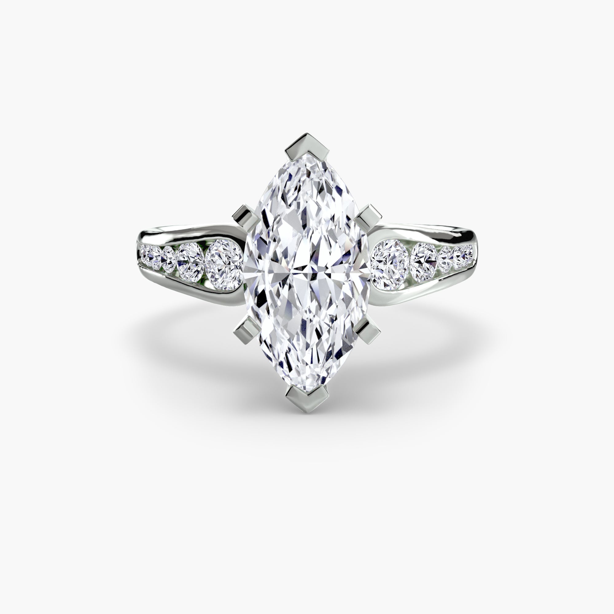 Anello solitario con pavé — montatura, gambo 2,3 mm