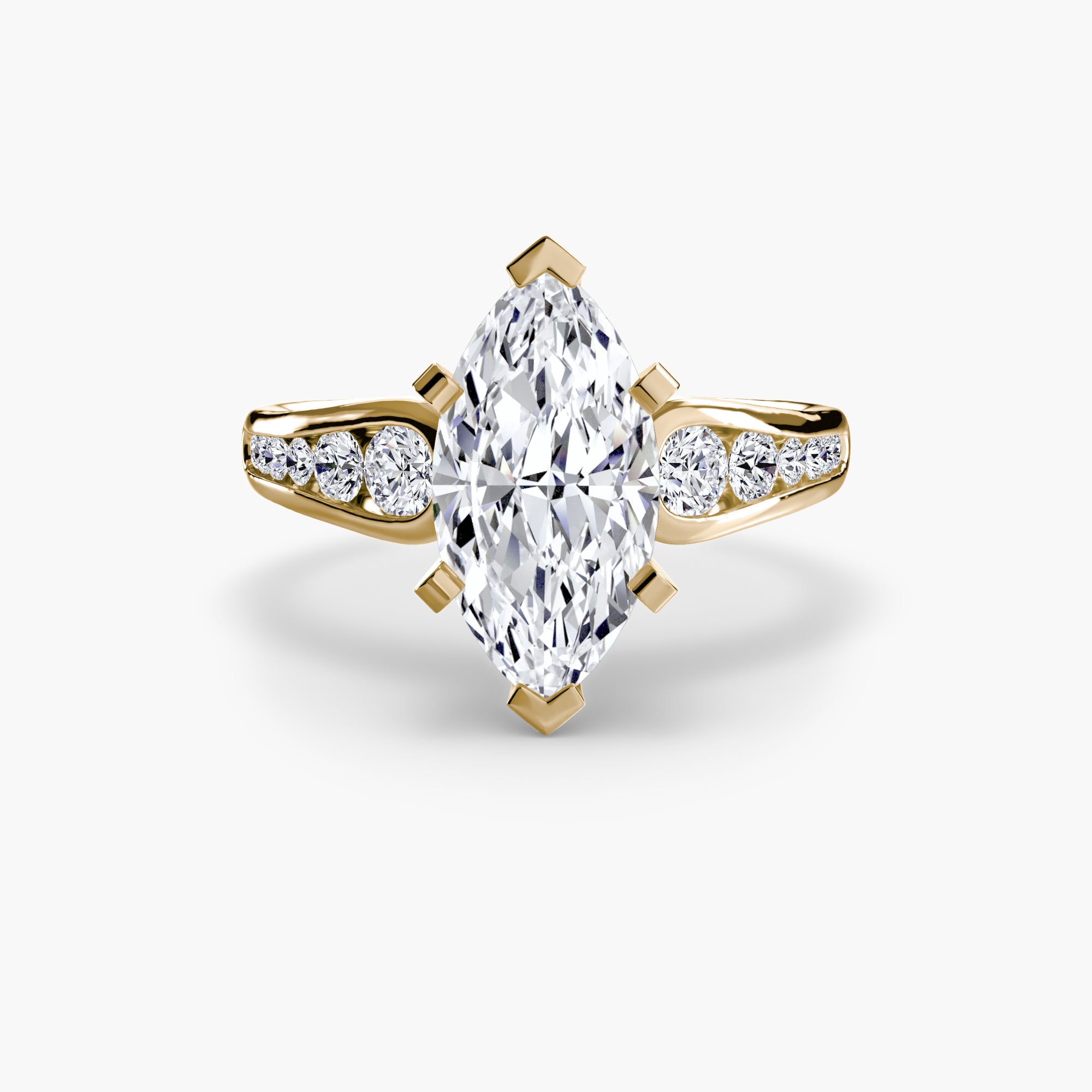 Anello solitario con pavé — montatura, gambo 2,3 mm