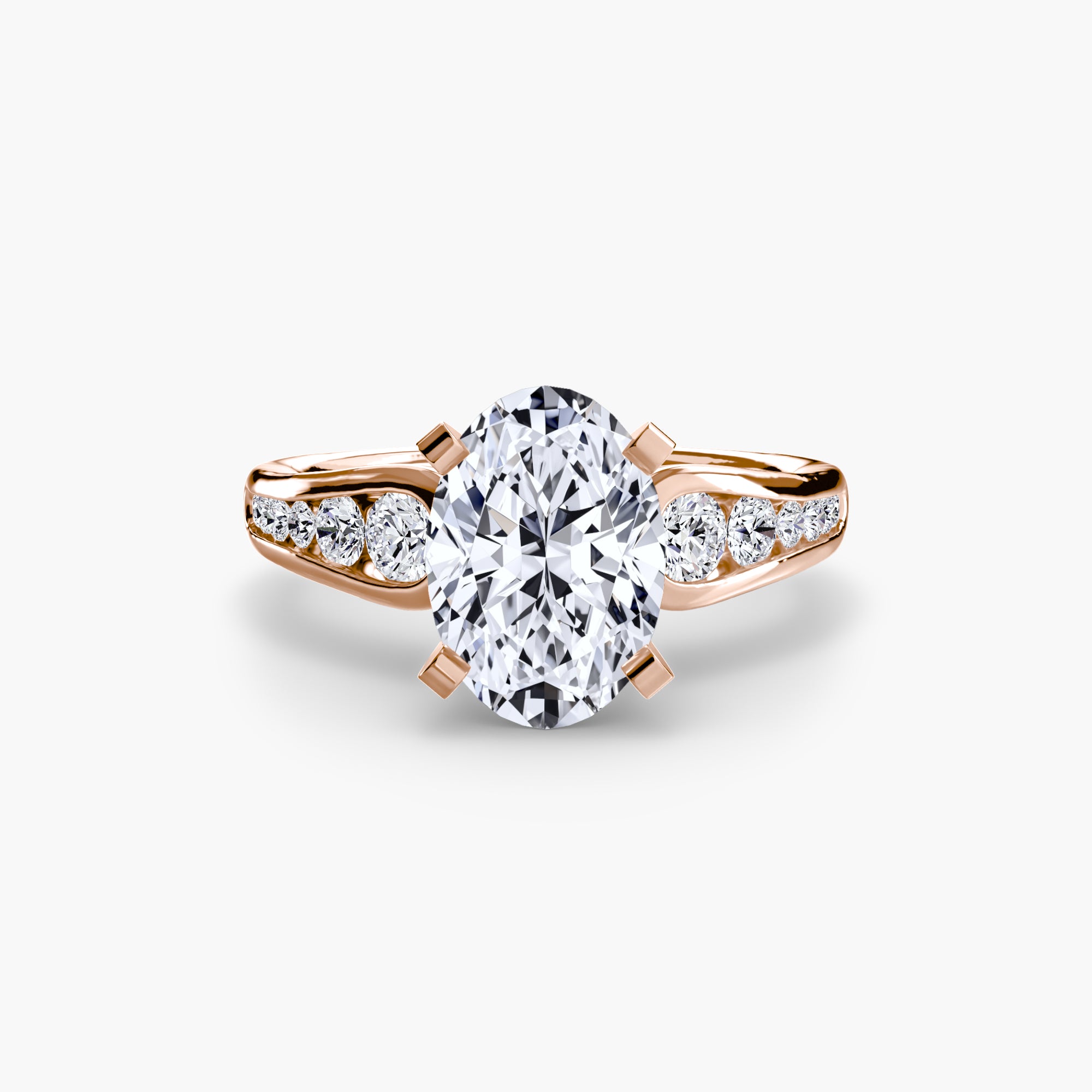 Anello solitario con pavé — montatura, gambo 2,3 mm