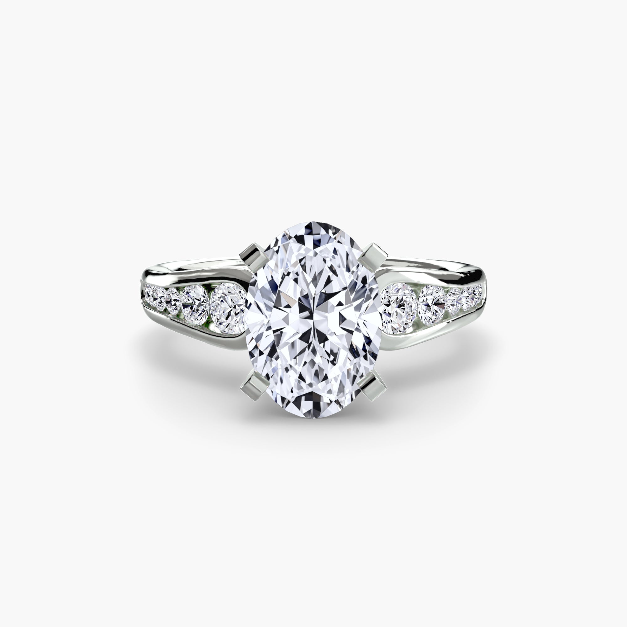 Anello solitario con pavé — montatura, gambo 2,3 mm