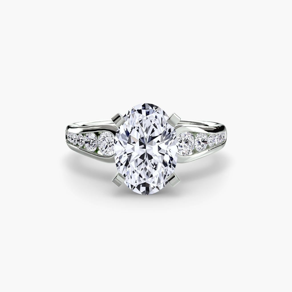 Anello solitario con pavé — montatura, gambo 2,3 mm