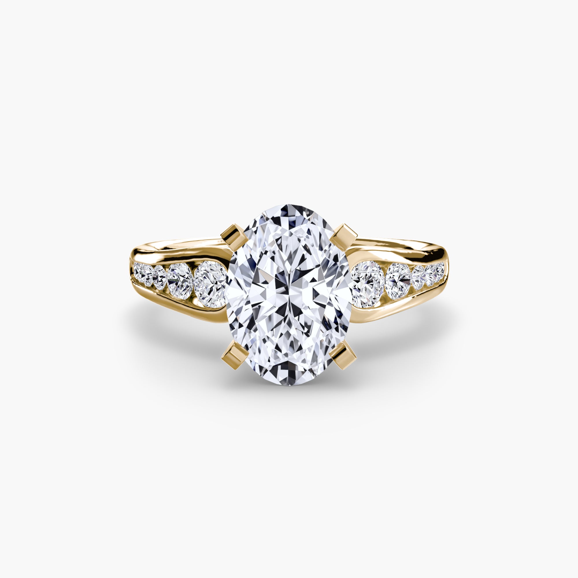 Anello solitario con pavé — montatura, gambo 2,3 mm