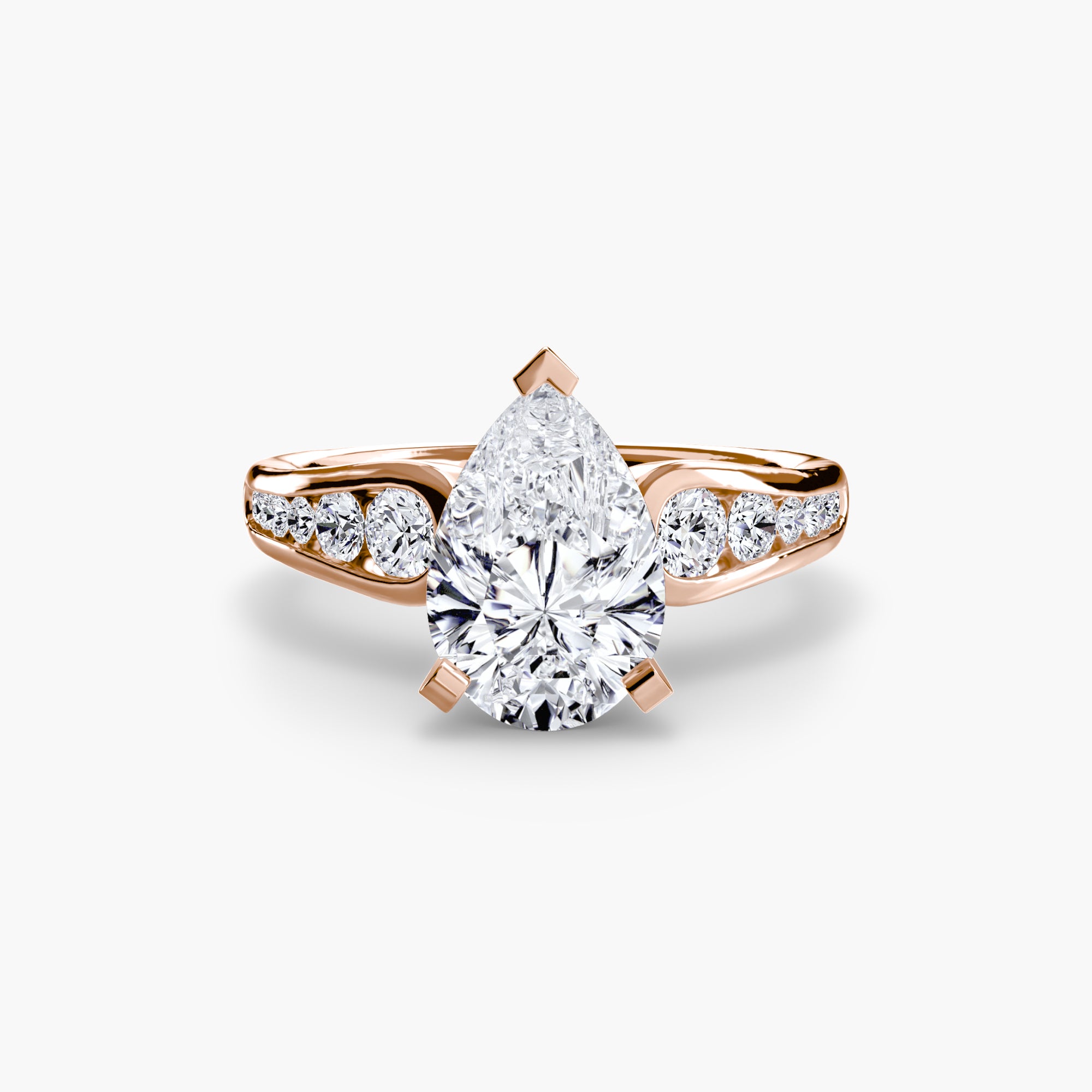 Anello solitario con pavé — montatura, gambo 2,3 mm