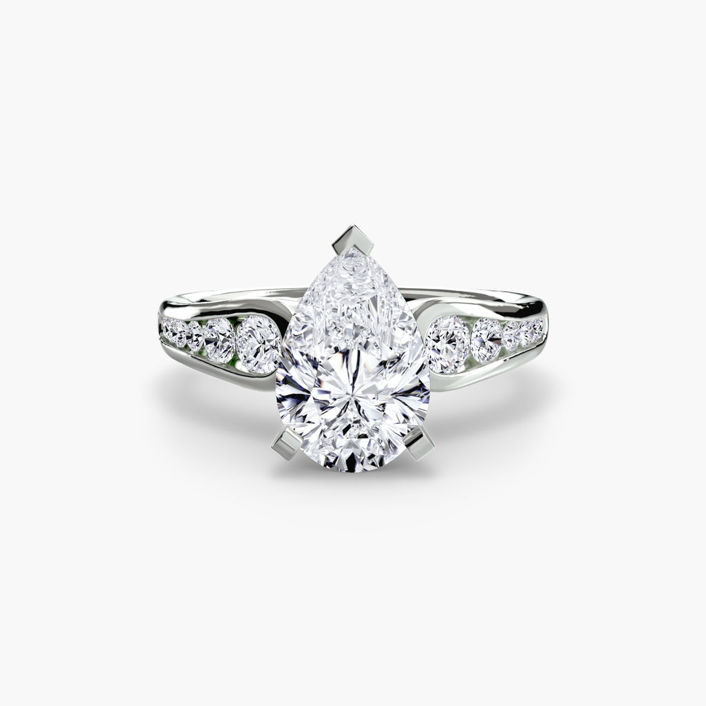 Anello solitario con pavé — montatura, gambo 2,3 mm