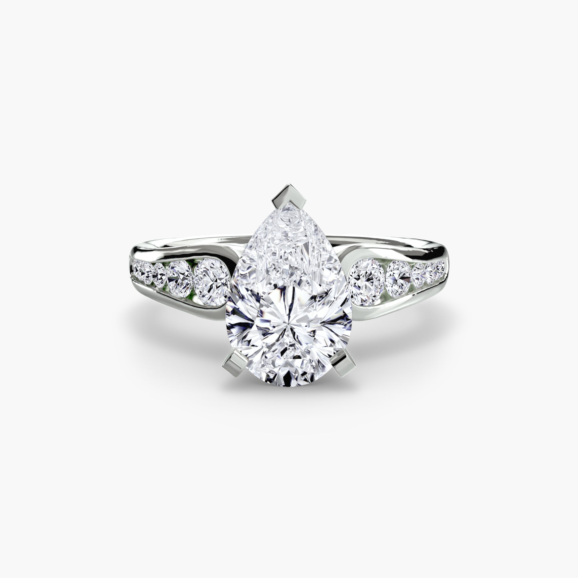 Anello solitario con pavé — montatura, gambo 2,3 mm