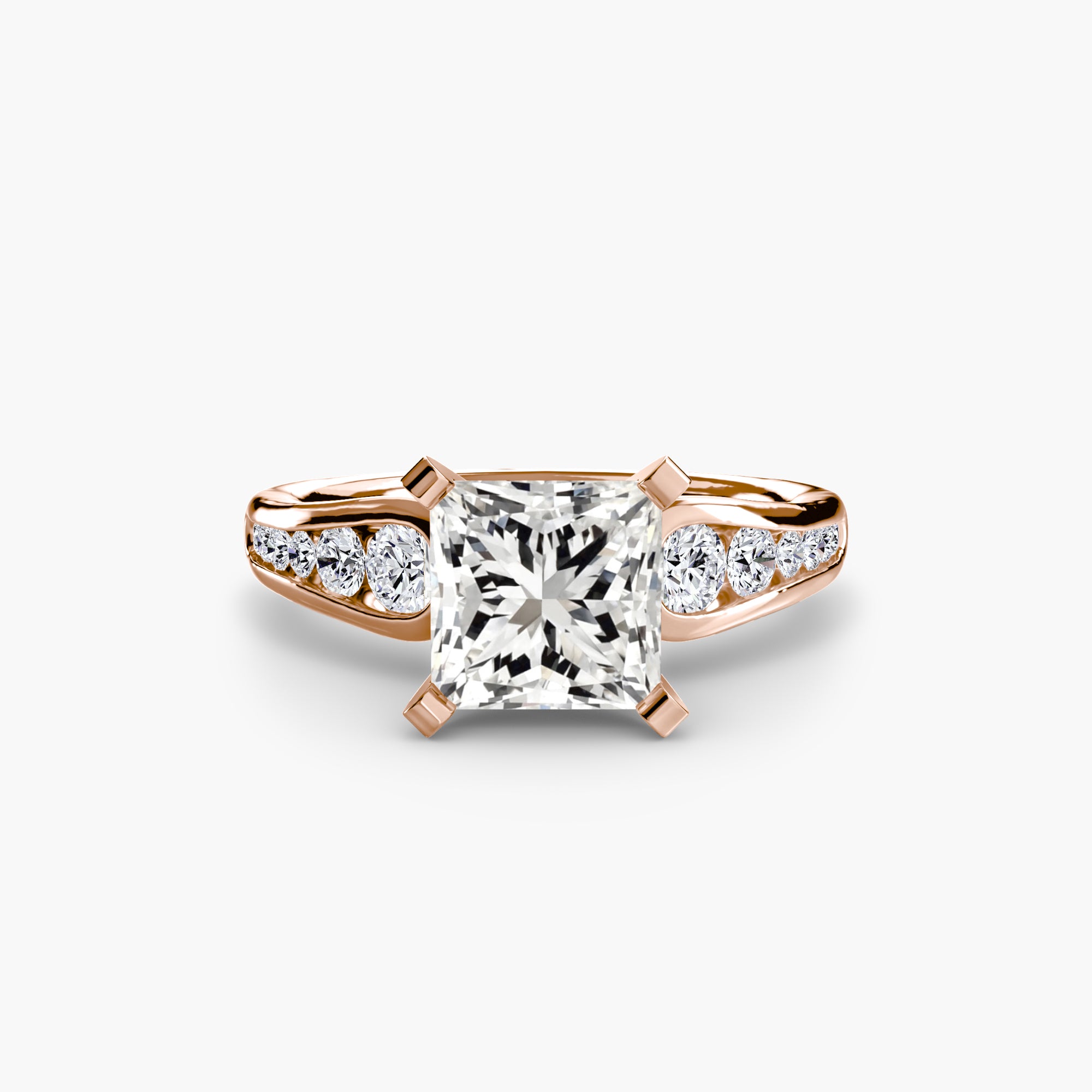 Anello solitario con pavé — montatura, gambo 2,3 mm