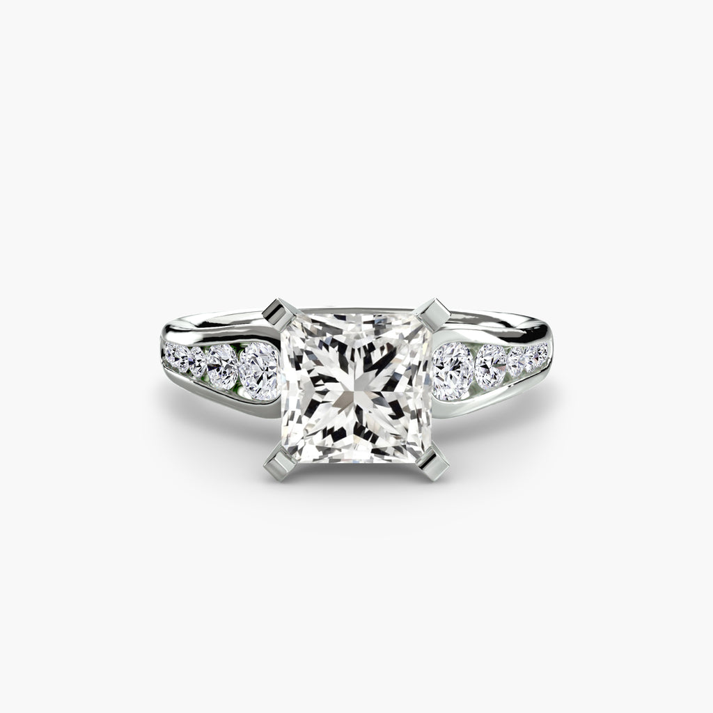 Anello solitario con pavé — montatura, gambo 2,3 mm