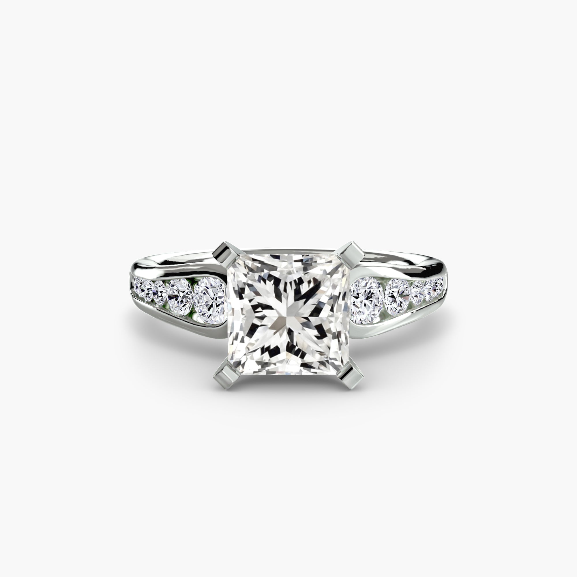 Anello solitario con pavé — montatura, gambo 2,3 mm