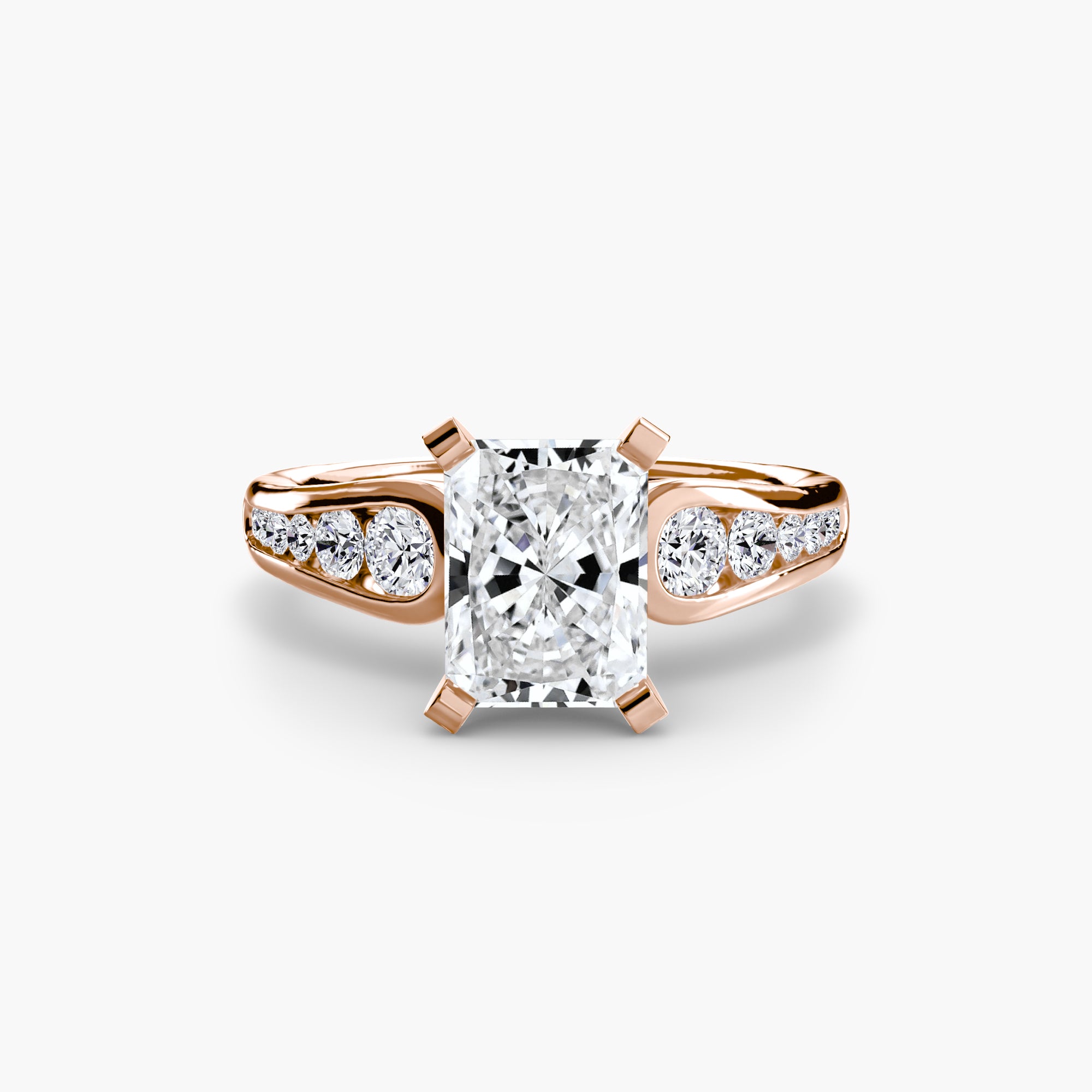 Anello solitario con pavé — montatura, gambo 2,3 mm