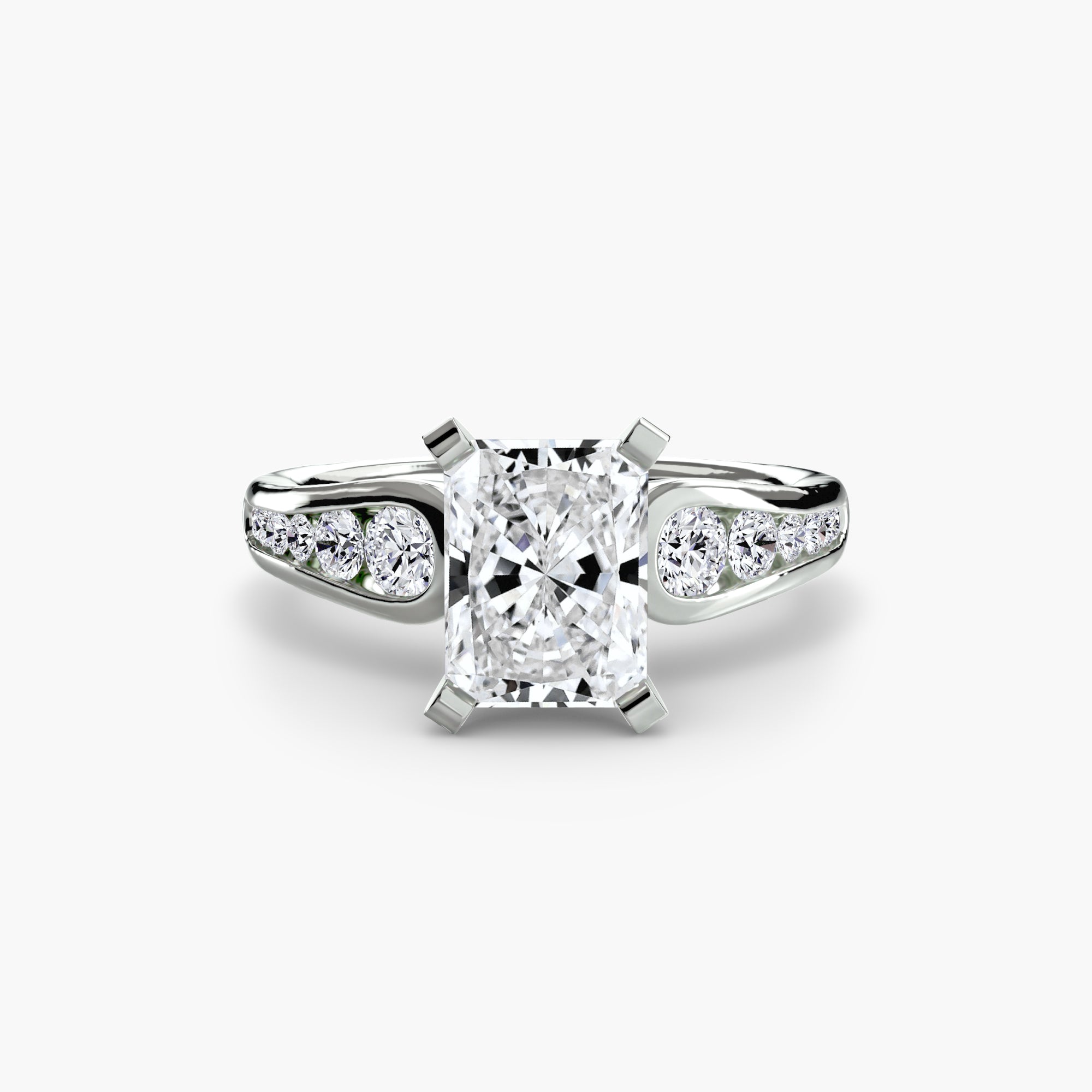 Anello solitario con pavé — montatura, gambo 2,3 mm