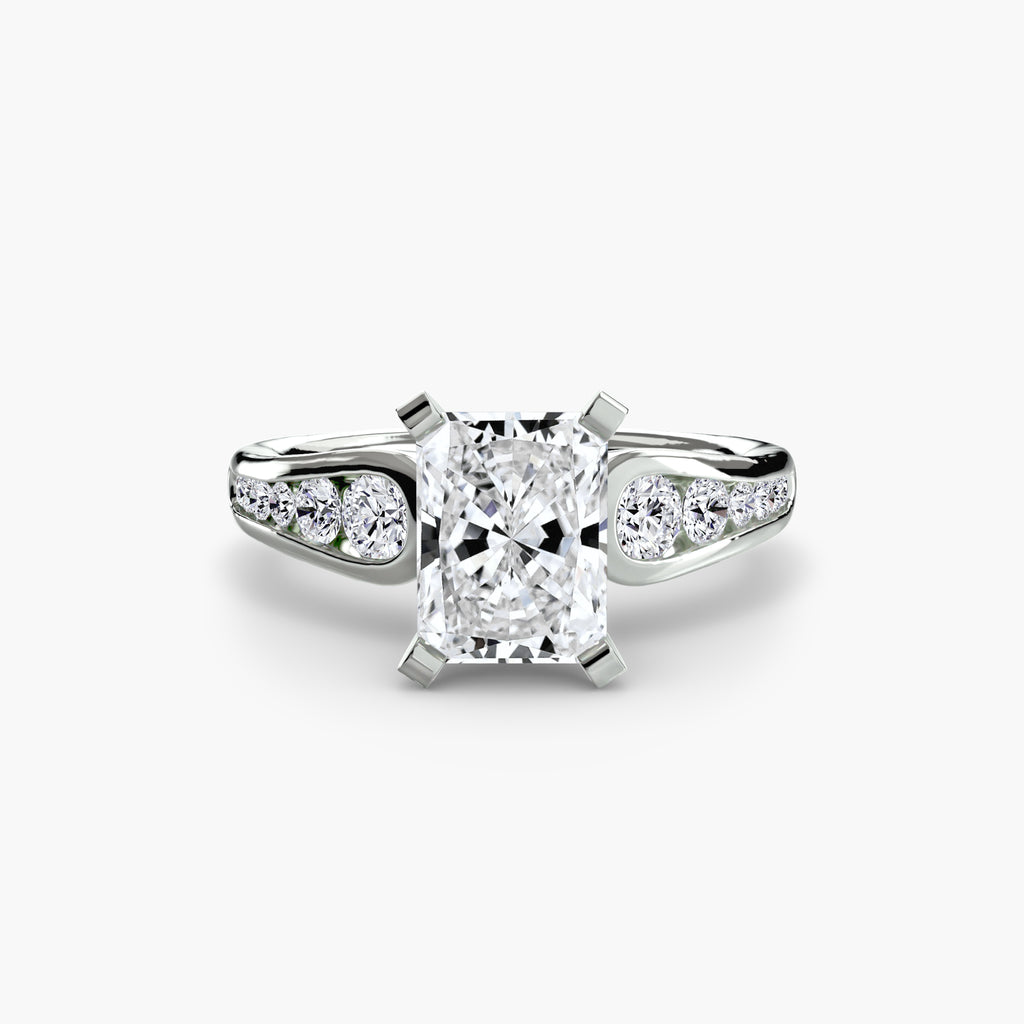Anello solitario con pavé — montatura, gambo 2,3 mm