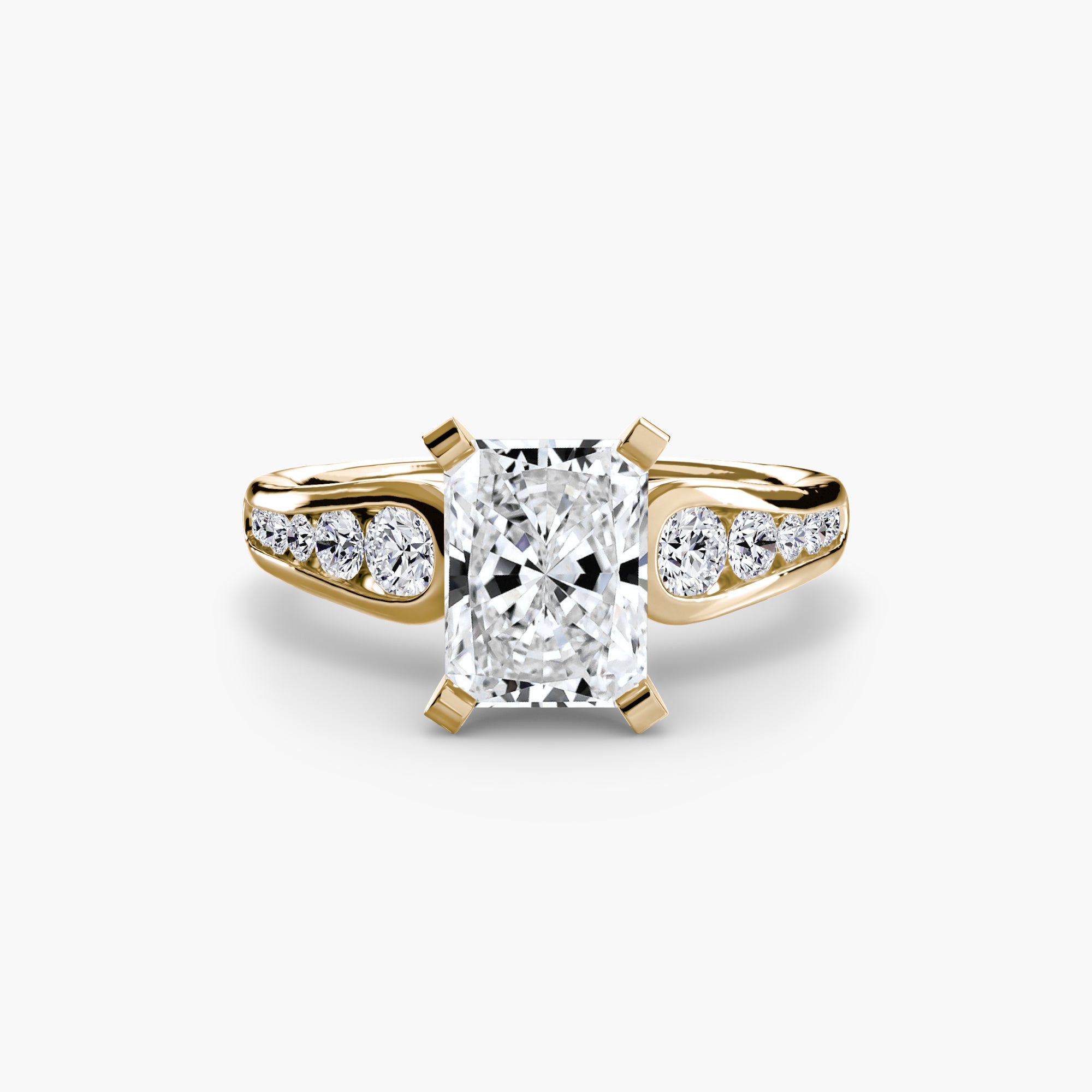 Anello solitario con pavé — montatura, gambo 2,3 mm