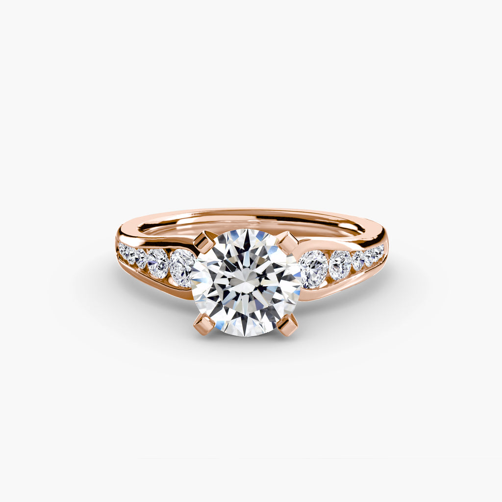 Anello solitario con pavé — montatura, gambo 2,3 mm