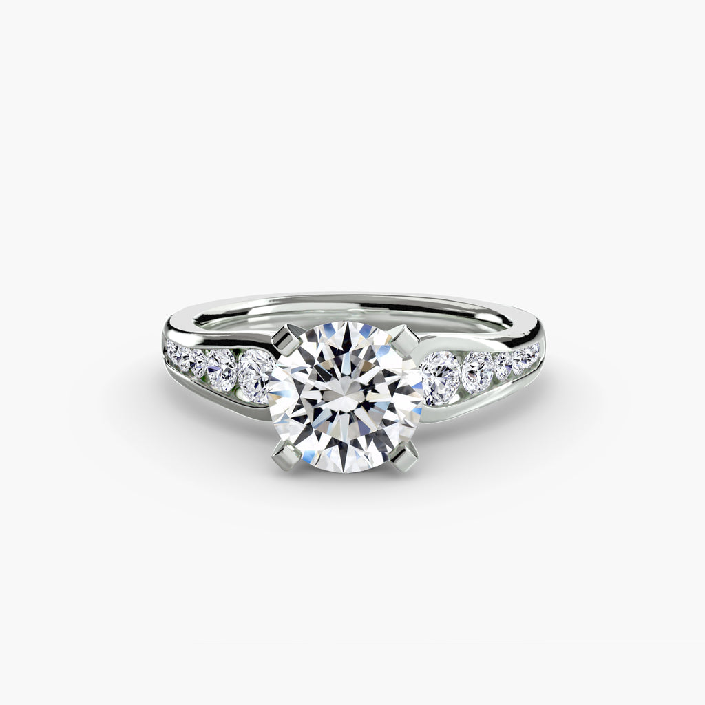 Anello solitario con pavé — montatura, gambo 2,3 mm