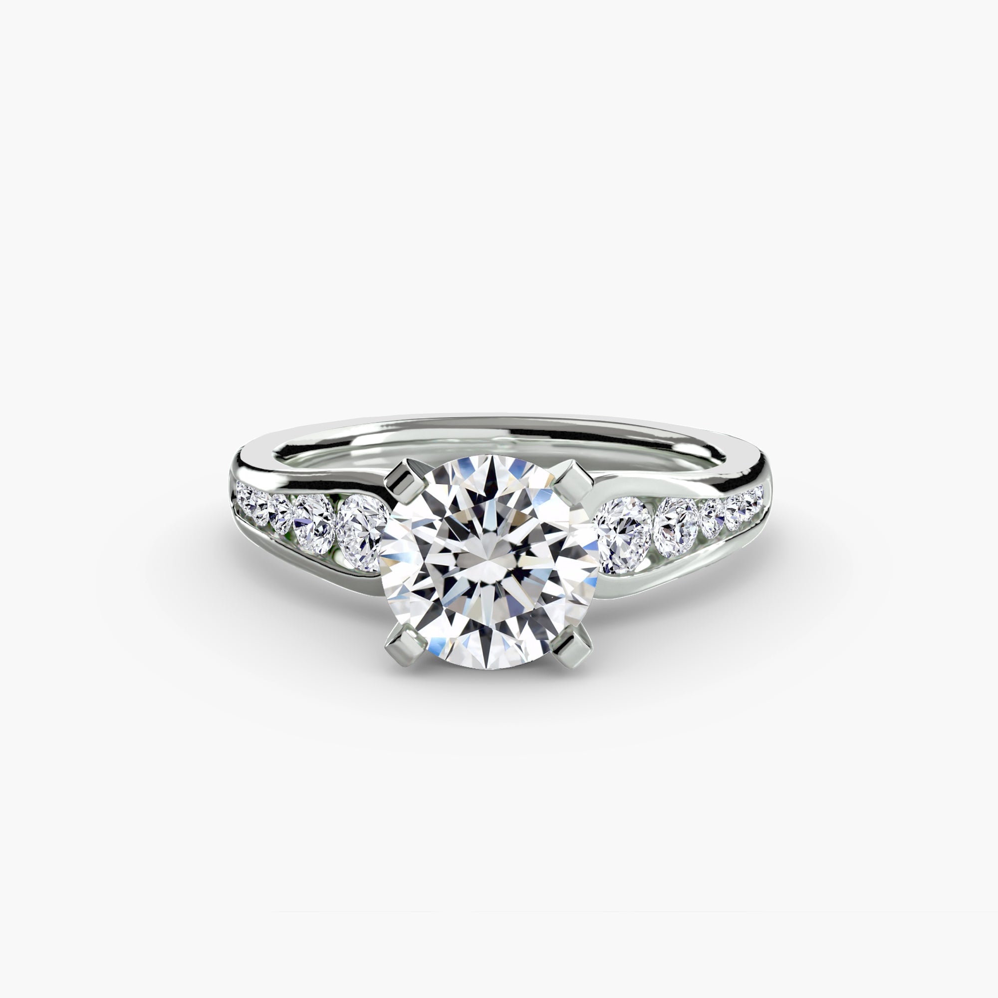 Anello solitario con pavé — montatura, gambo 2,3 mm